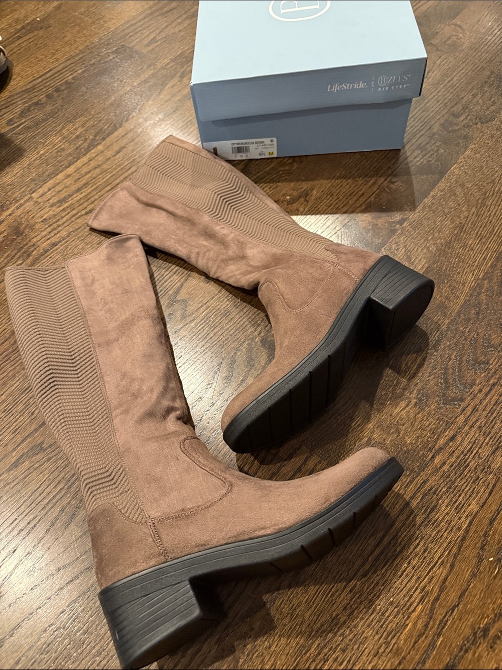 Life Stride Over-the-Knee Stretch Suede Boots in Brown